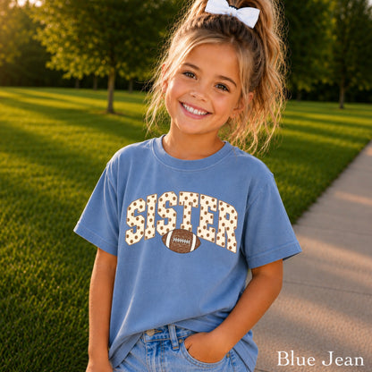 Football Sister Youth Comfort Color T-Shirt