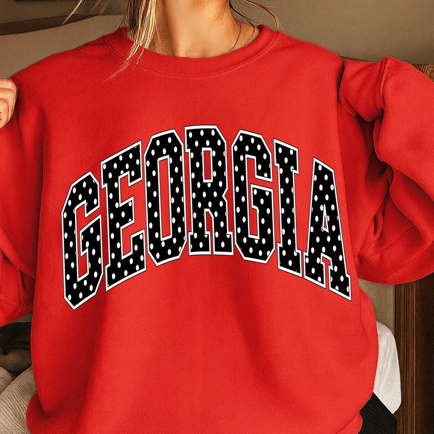 Georgia Polka Dot Crewneck Sweatshirt