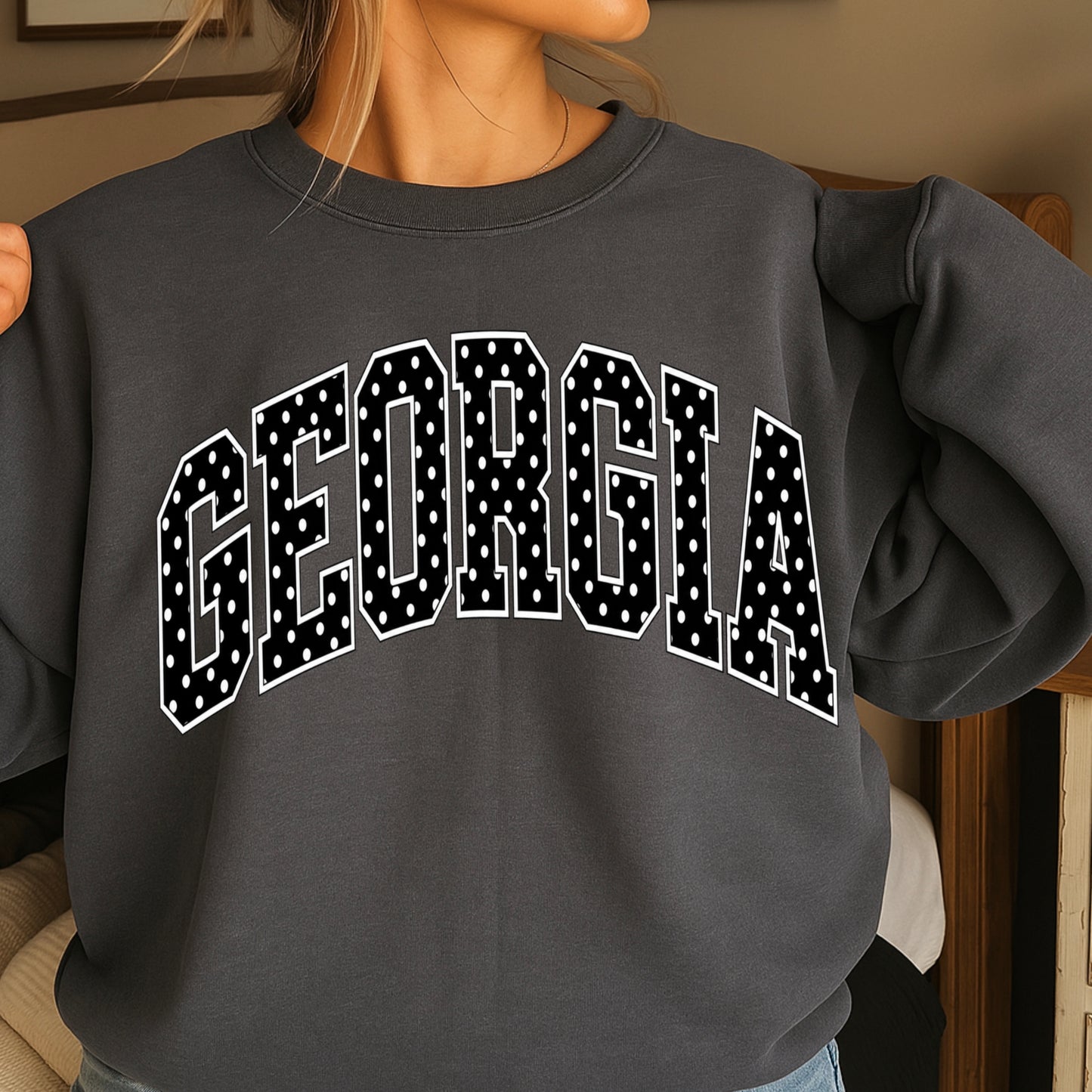 Georgia Polka Dot Crewneck Sweatshirt