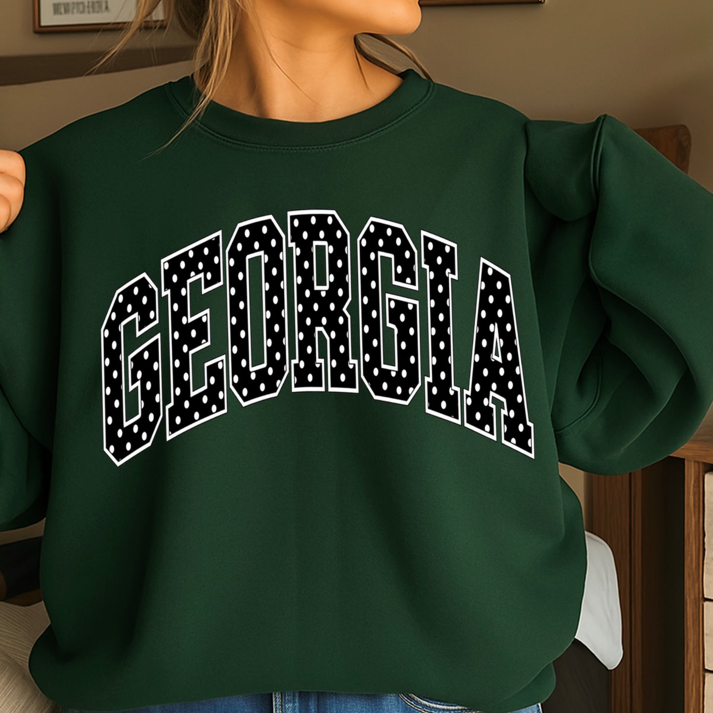 Georgia Polka Dot Crewneck Sweatshirt