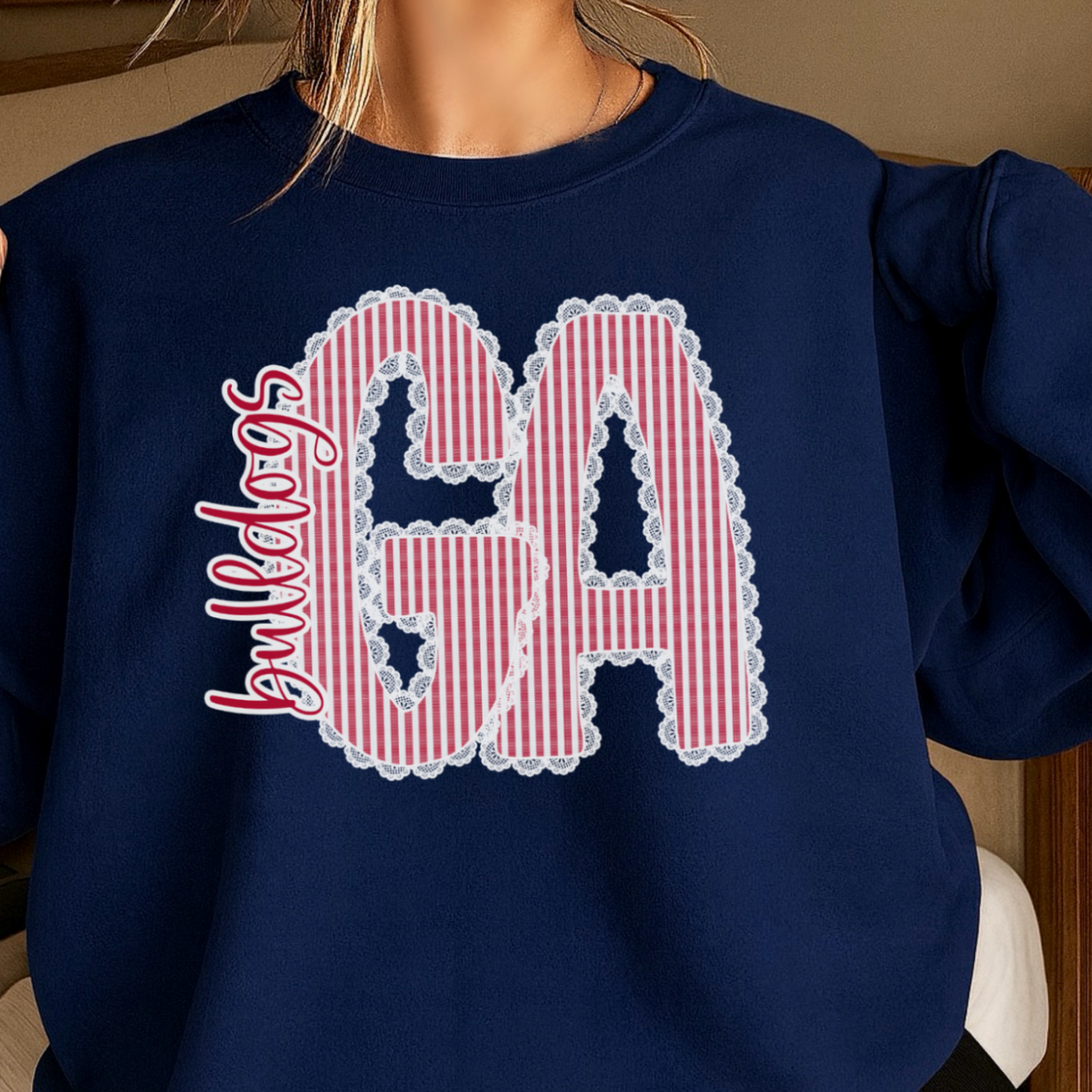 Lace Trimmed Georgia Crewneck Sweatshirt