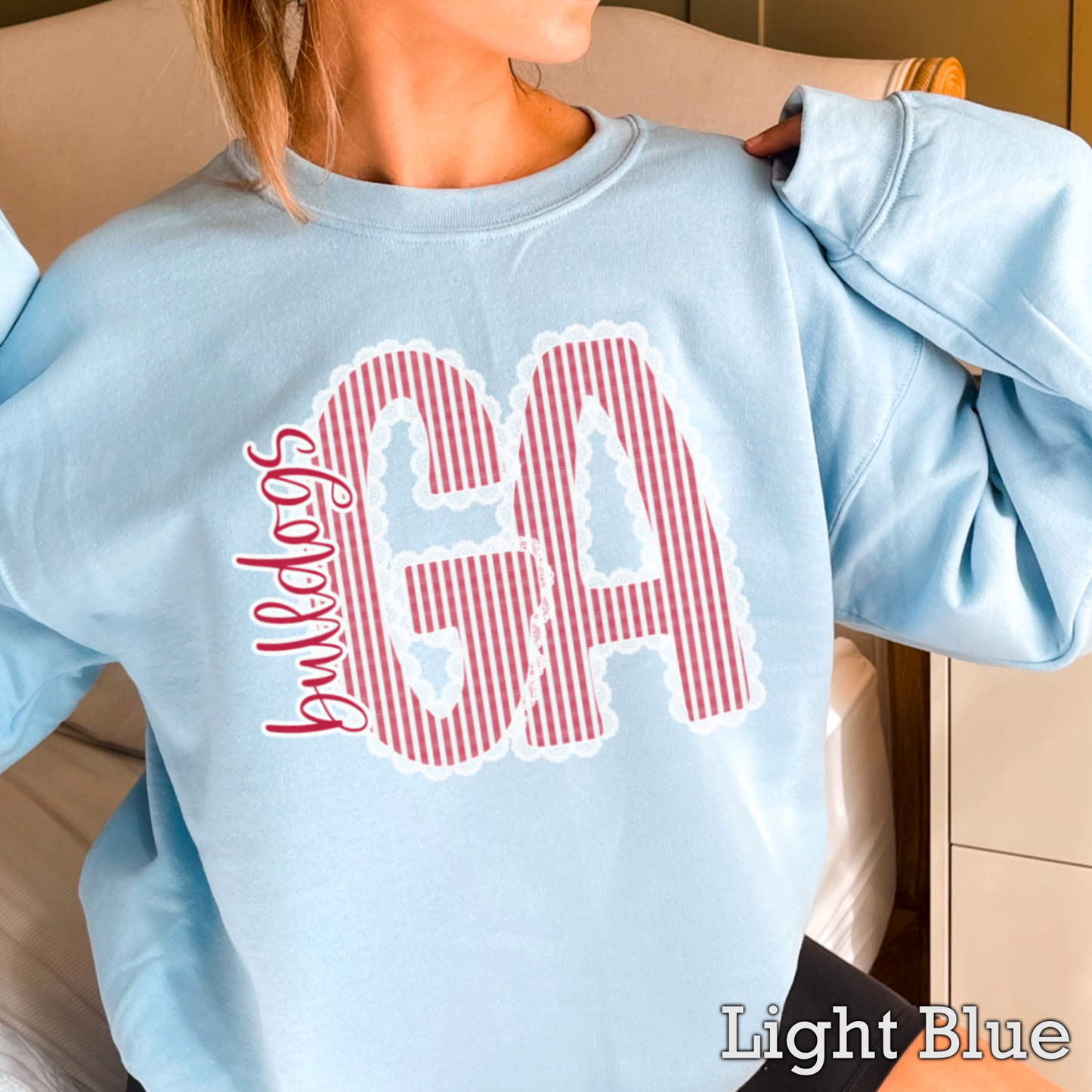Lace Trimmed Georgia Crewneck Sweatshirt
