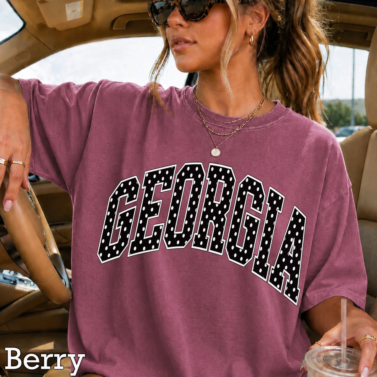 Georgia Polka Dot Comfort Color Graphic Tee
