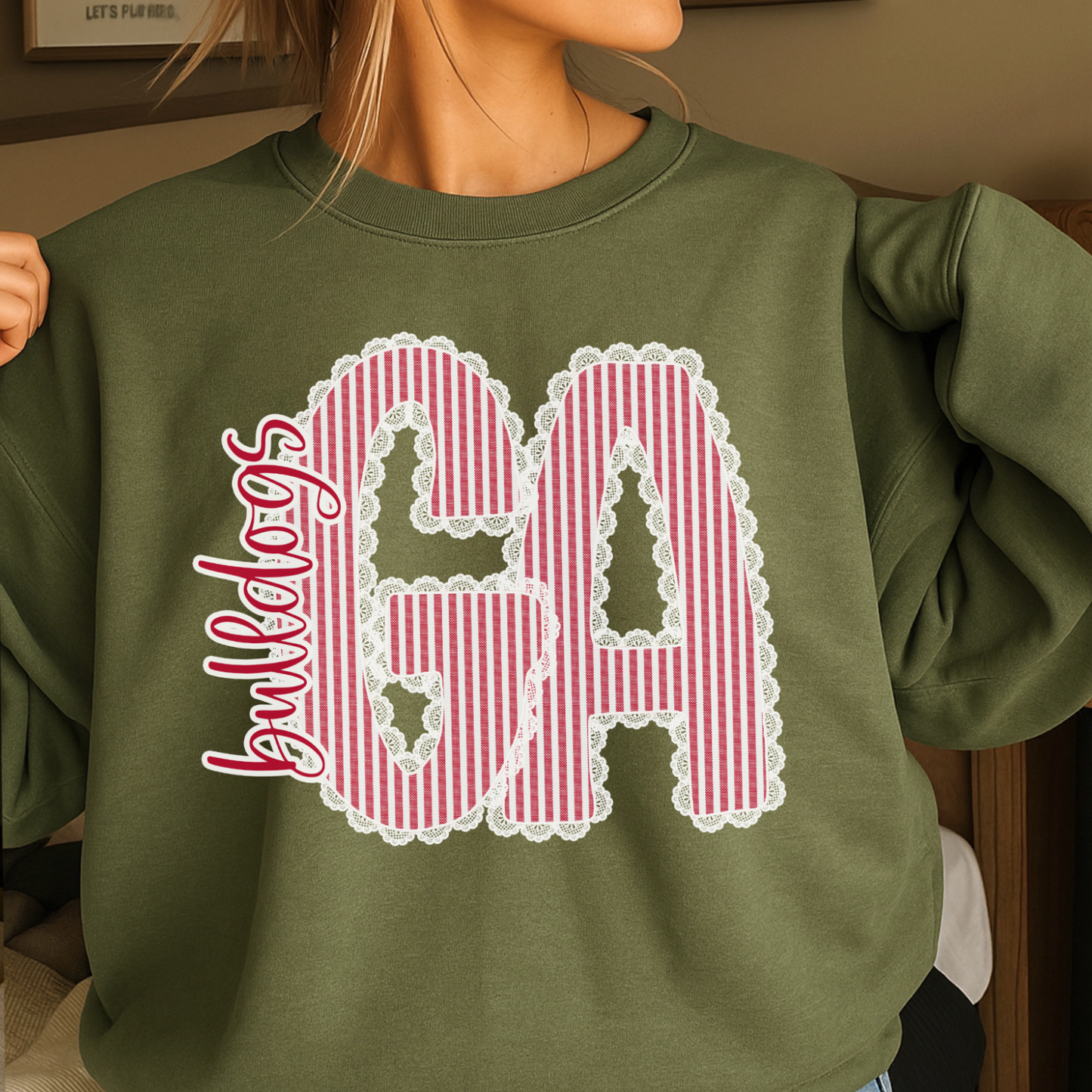 Lace Trimmed Georgia Crewneck Sweatshirt