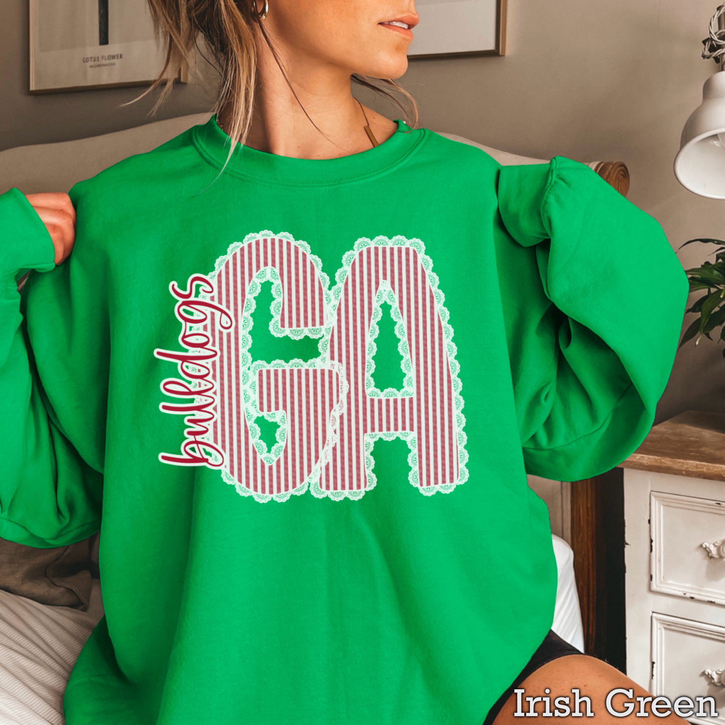 Lace Trimmed Georgia Crewneck Sweatshirt