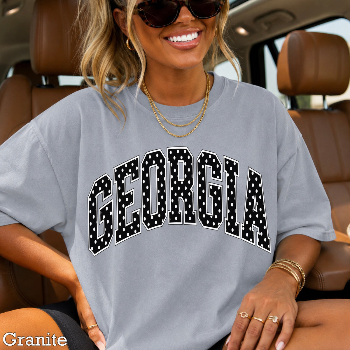 Georgia Polka Dot Comfort Color Graphic Tee