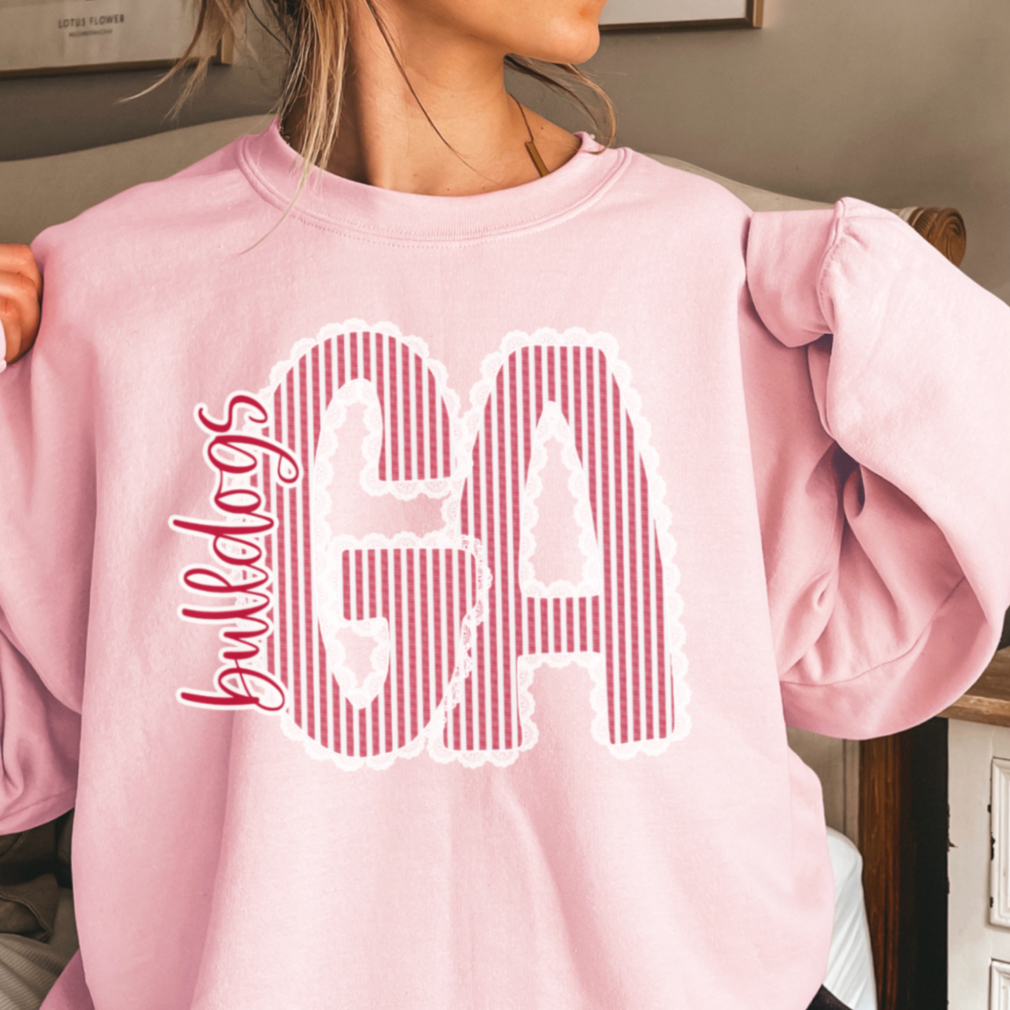 Lace Trimmed Georgia Crewneck Sweatshirt