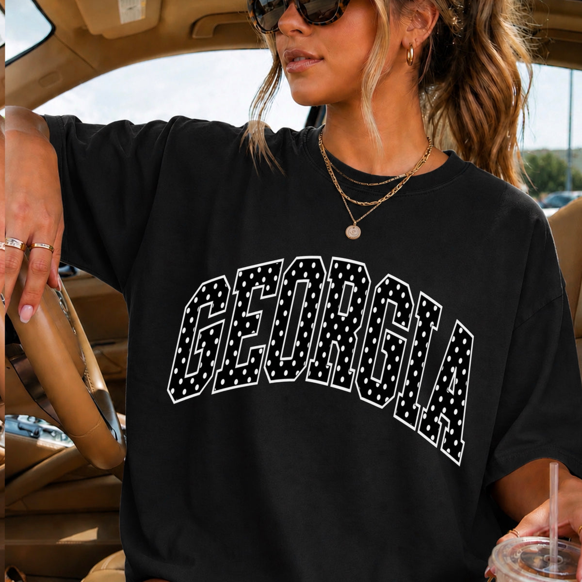 Georgia Polka Dot Comfort Color Graphic Tee