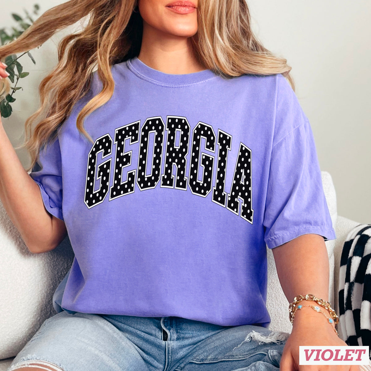 Georgia Polka Dot Comfort Color Graphic Tee