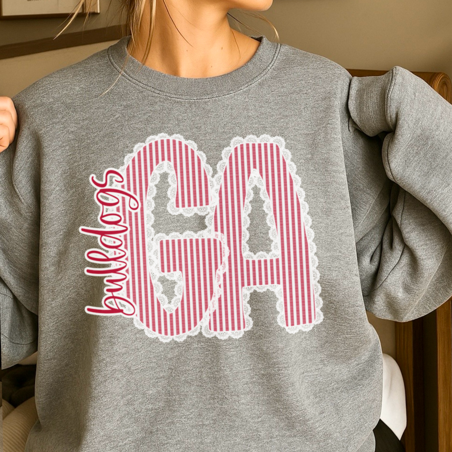 Lace Trimmed Georgia Crewneck Sweatshirt