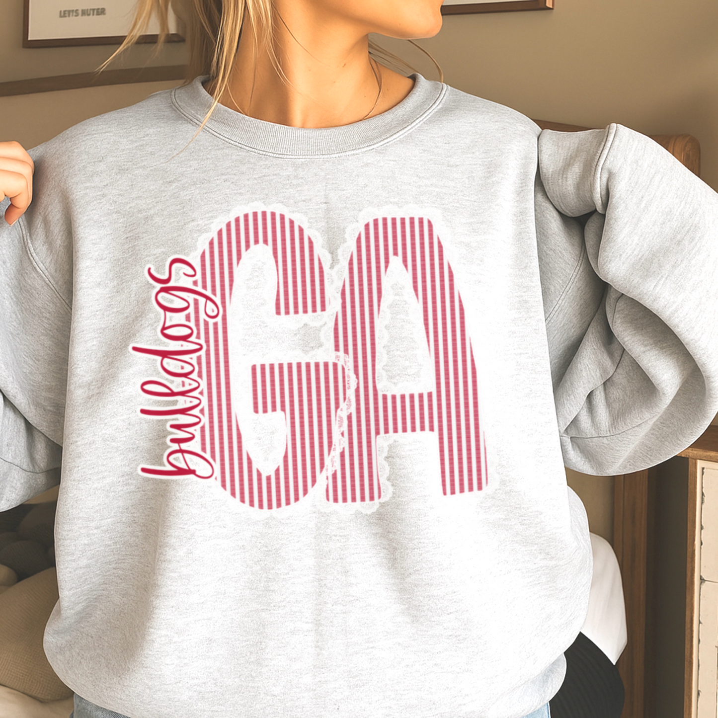 Lace Trimmed Georgia Crewneck Sweatshirt