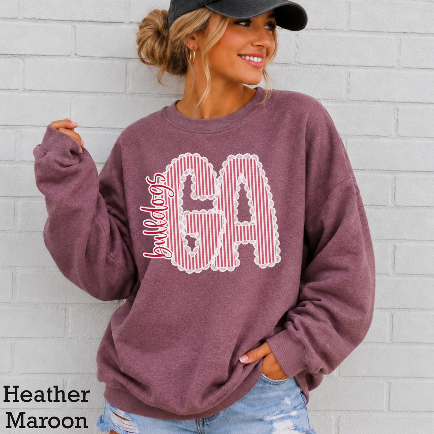 Lace Trimmed Georgia Crewneck Sweatshirt
