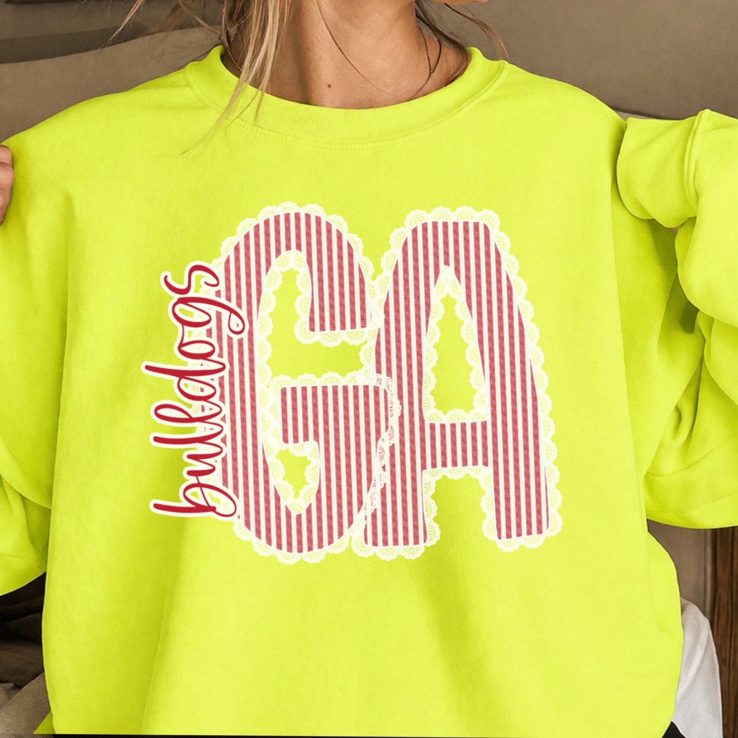 Lace Trimmed Georgia Crewneck Sweatshirt