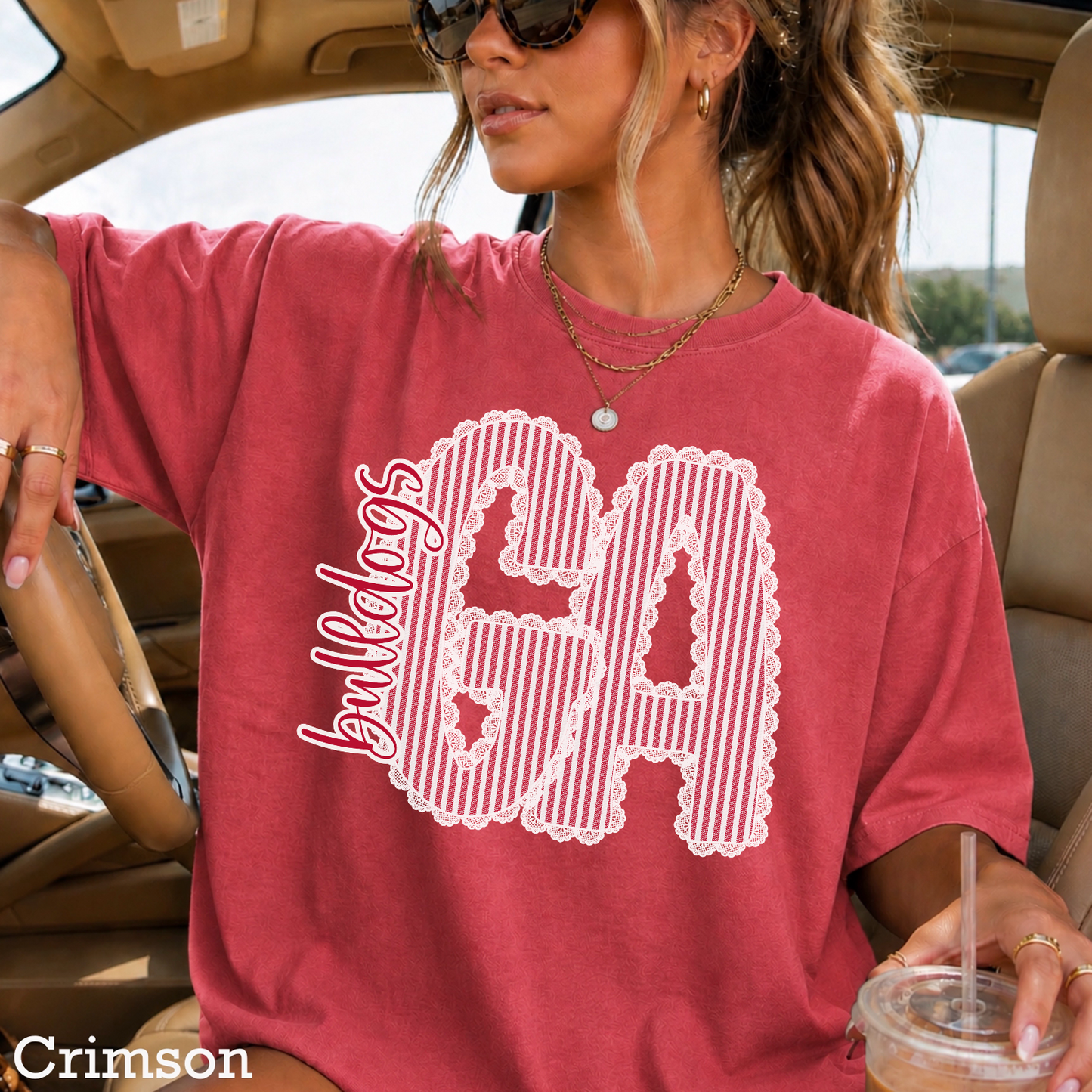 Lace Trimmed Georgia Comfort Color Graphic Tee