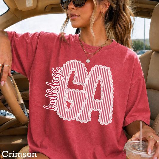 Lace Trimmed Georgia Comfort Color Graphic Tee