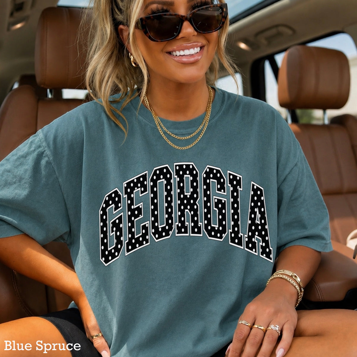 Georgia Polka Dot Comfort Color Graphic Tee