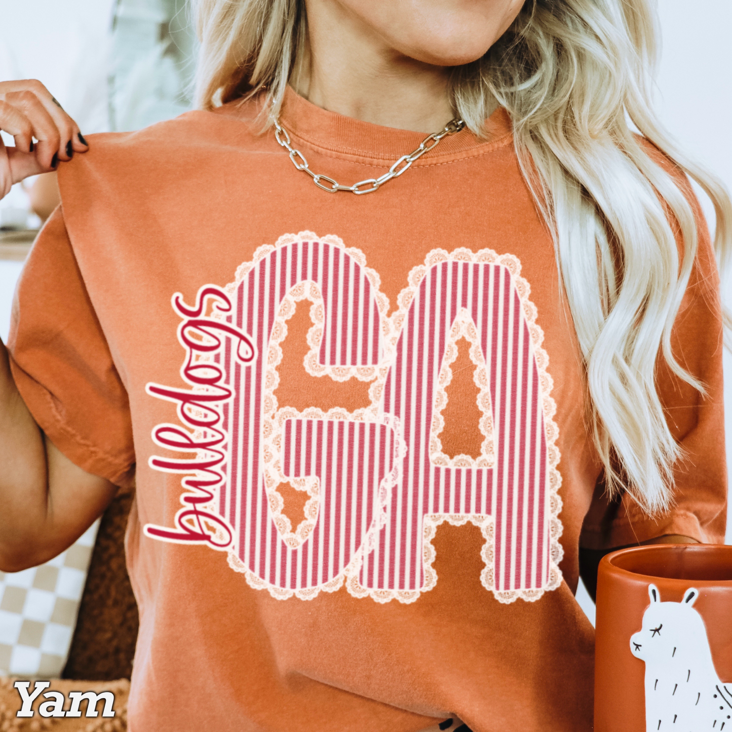 Lace Trimmed Georgia Comfort Color Graphic Tee