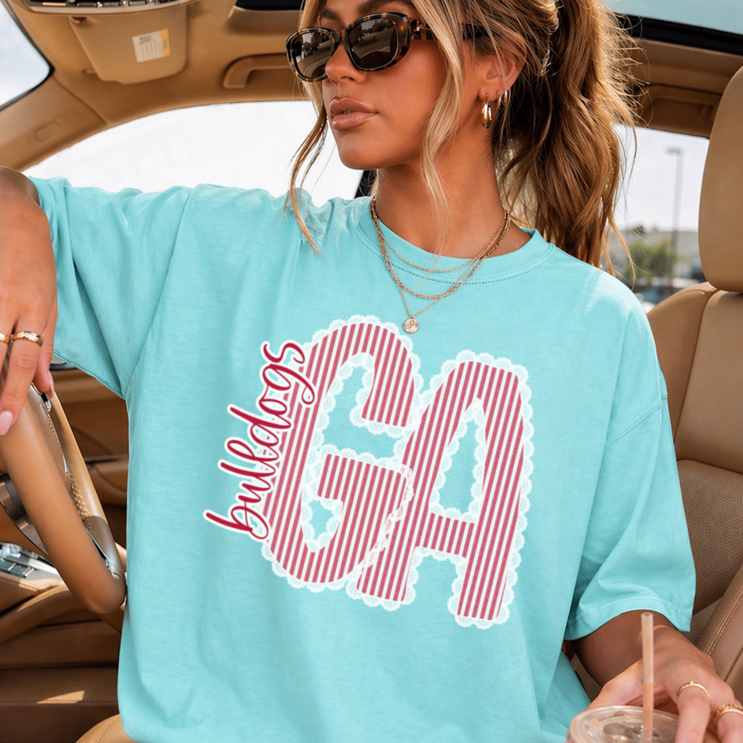 Lace Trimmed Georgia Comfort Color Graphic Tee