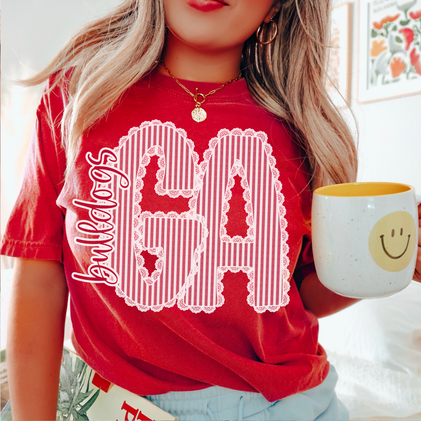 Lace Trimmed Georgia Comfort Color Graphic Tee