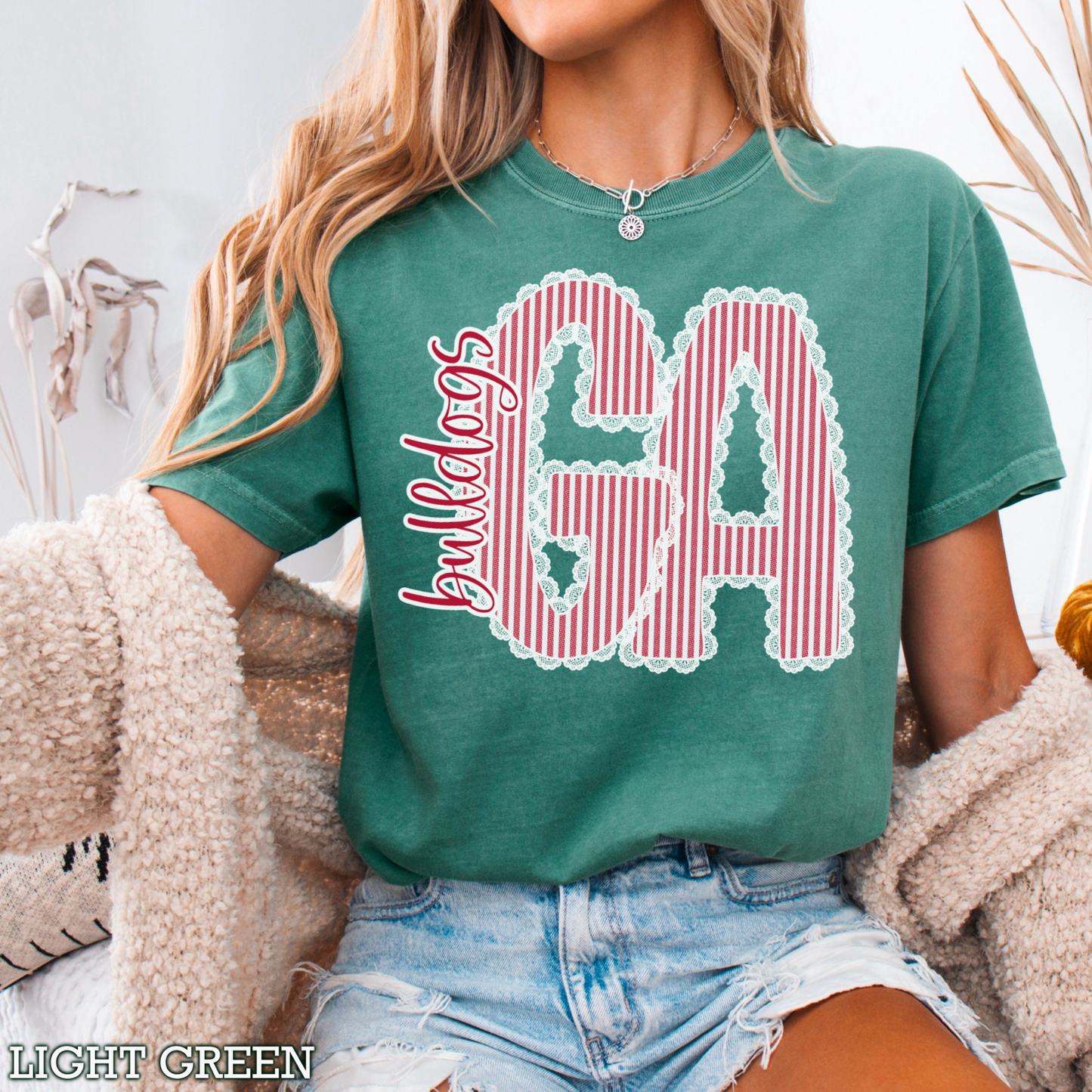 Lace Trimmed Georgia Comfort Color Graphic Tee