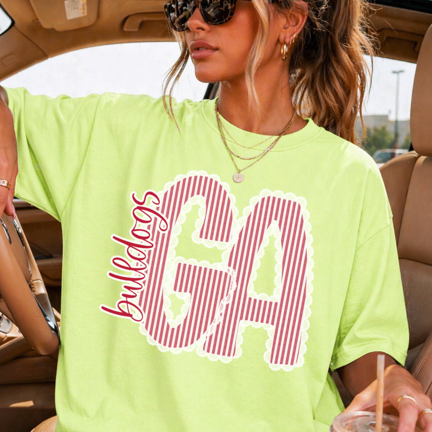 Lace Trimmed Georgia Comfort Color Graphic Tee