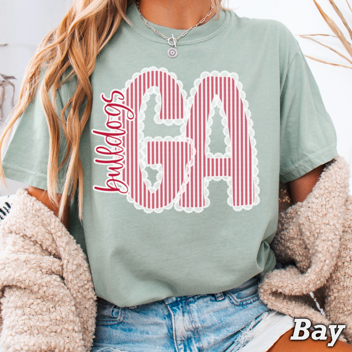 Lace Trimmed Georgia Comfort Color Graphic Tee