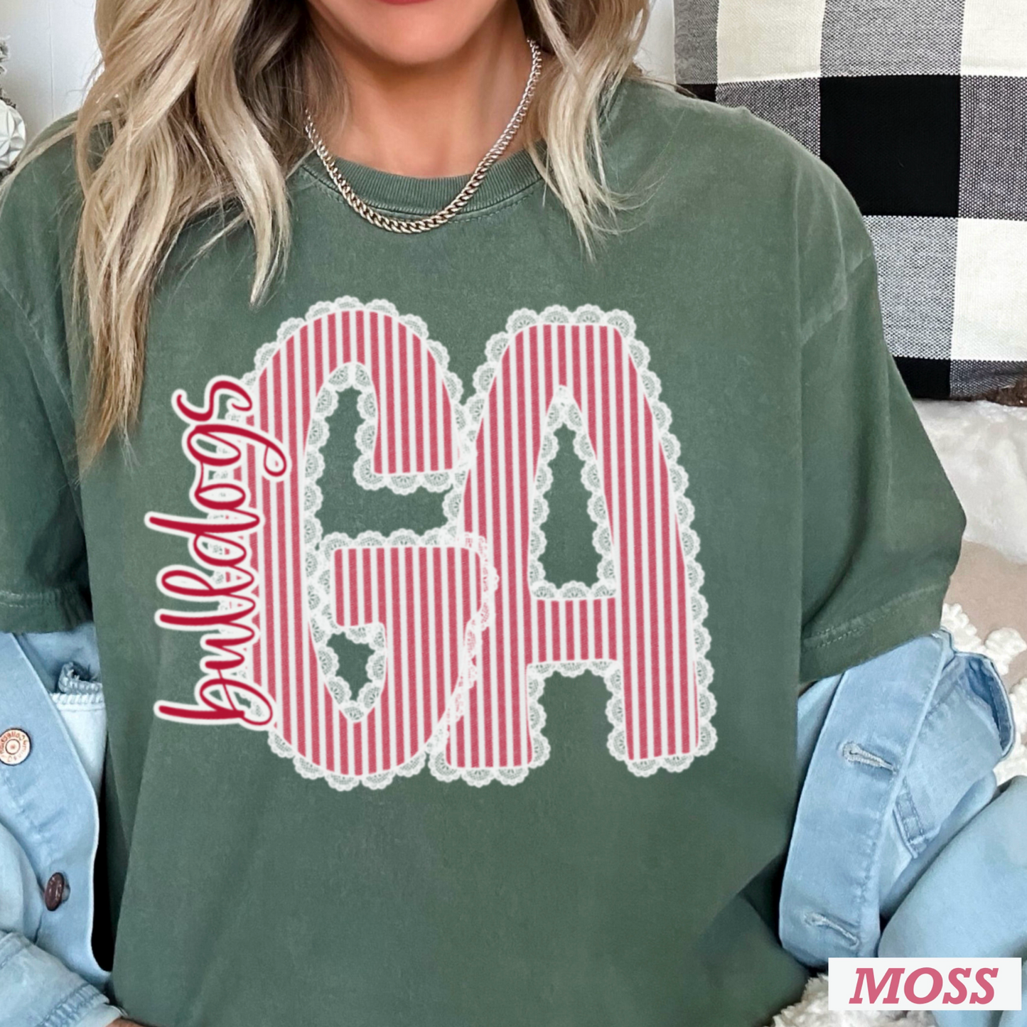 Lace Trimmed Georgia Comfort Color Graphic Tee