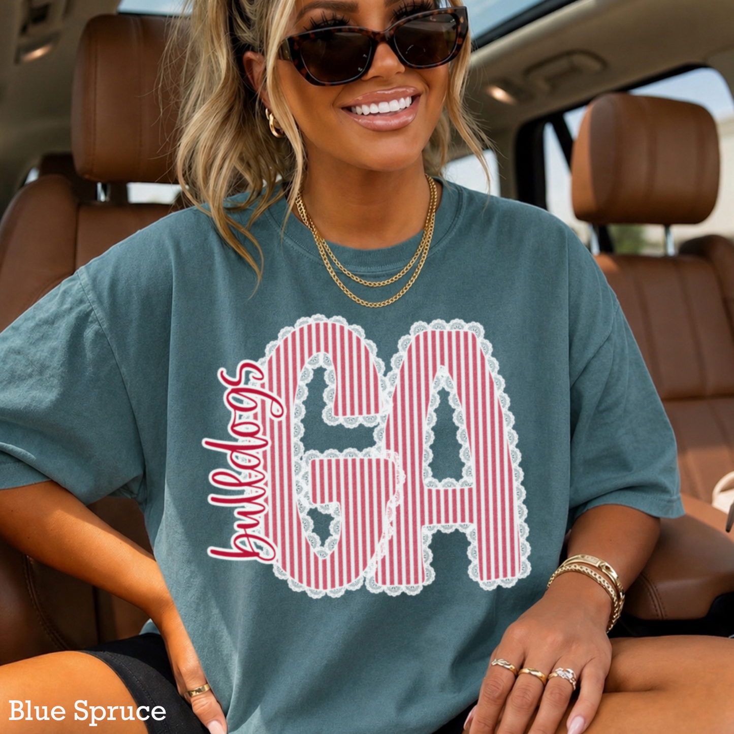 Lace Trimmed Georgia Comfort Color Graphic Tee