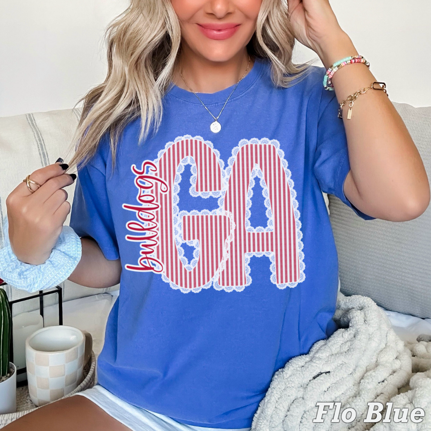 Lace Trimmed Georgia Comfort Color Graphic Tee