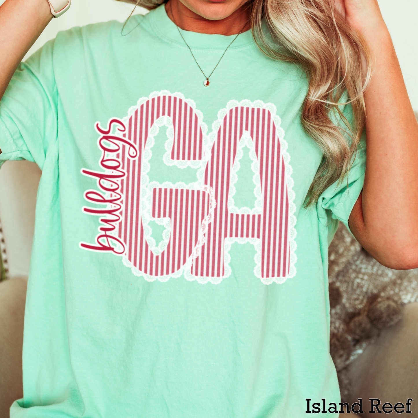 Lace Trimmed Georgia Comfort Color Graphic Tee
