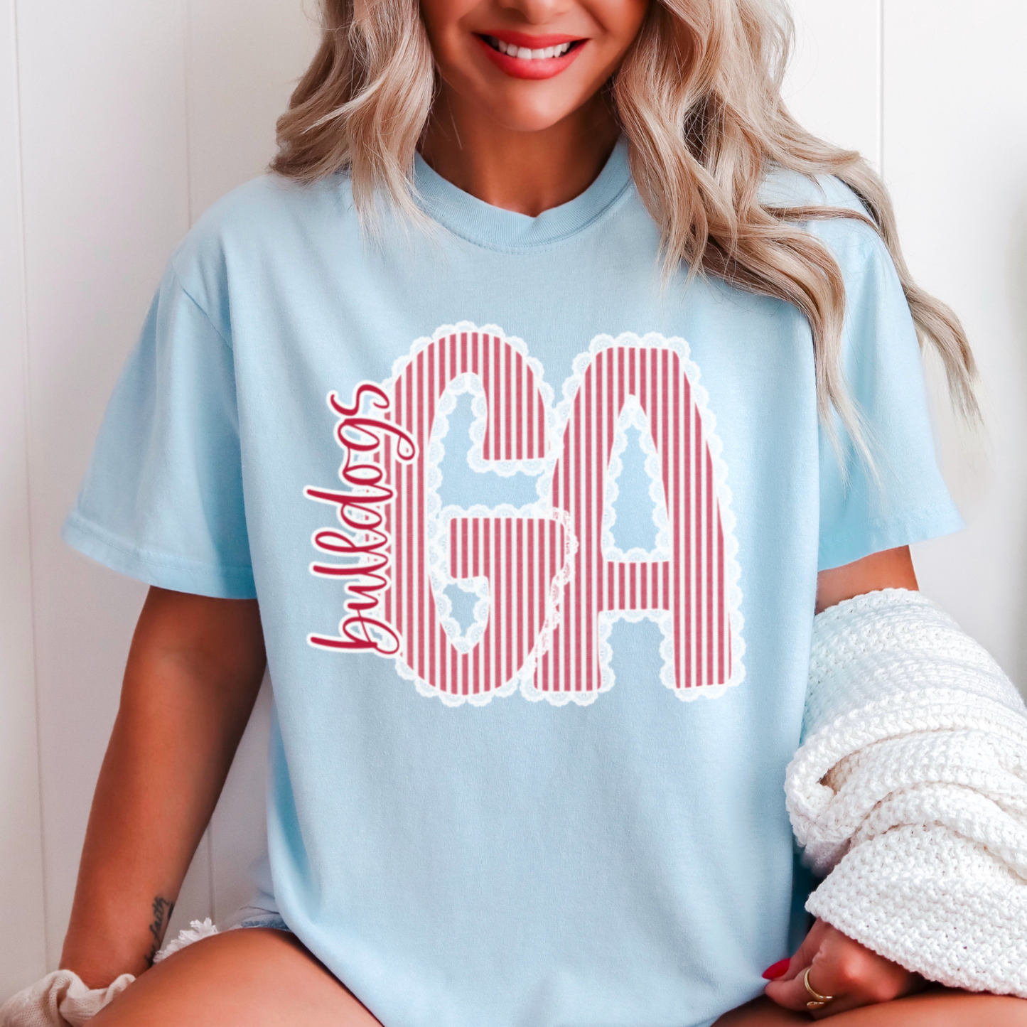 Lace Trimmed Georgia Comfort Color Graphic Tee