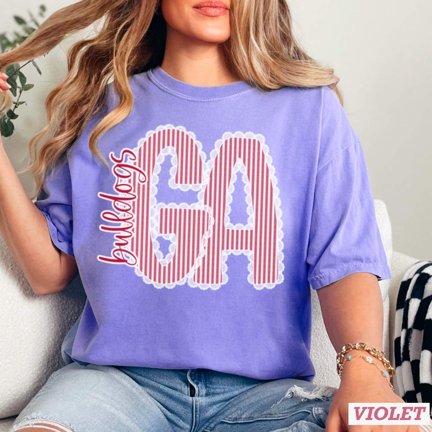 Lace Trimmed Georgia Comfort Color Graphic Tee