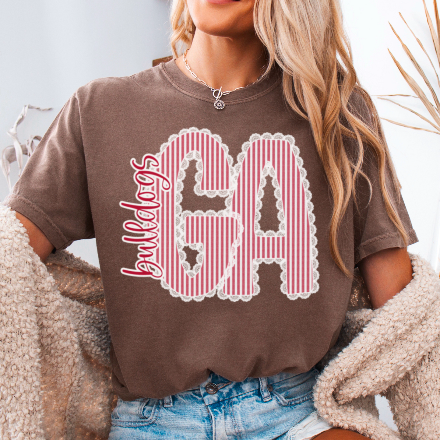 Lace Trimmed Georgia Comfort Color Graphic Tee