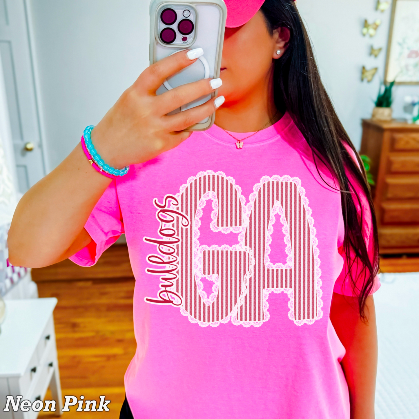 Lace Trimmed Georgia Comfort Color Graphic Tee
