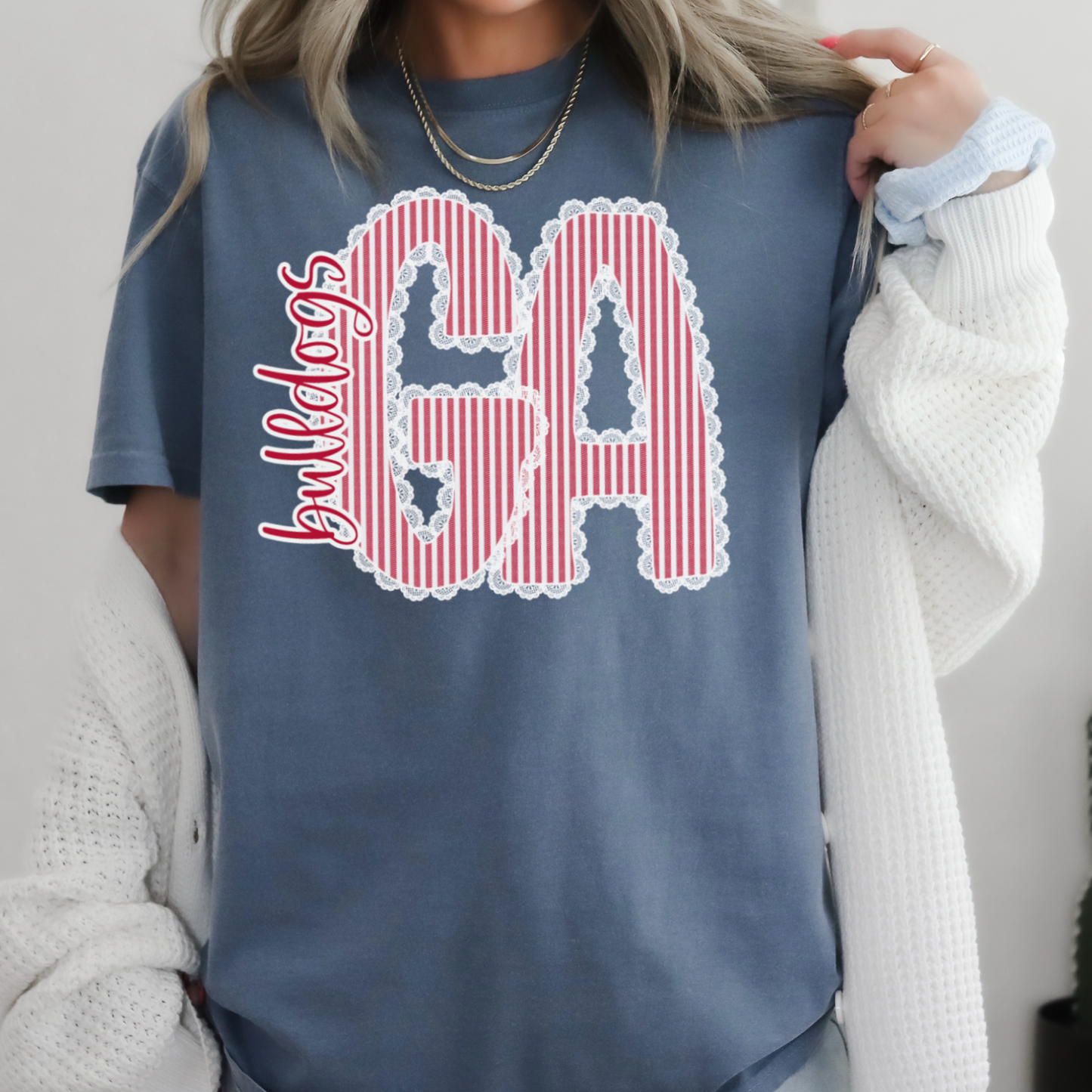 Lace Trimmed Georgia Comfort Color Graphic Tee