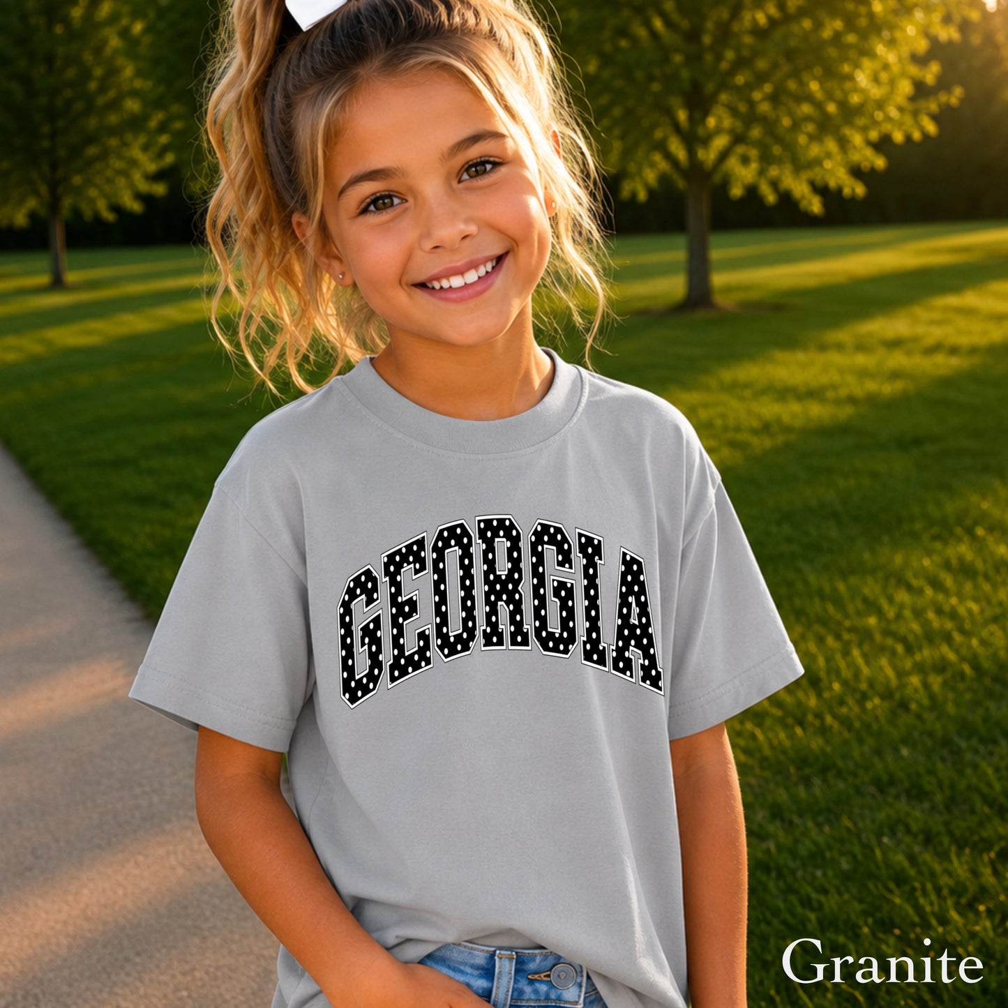 Georgia Polka Dot Youth Comfort Color T-Shirt