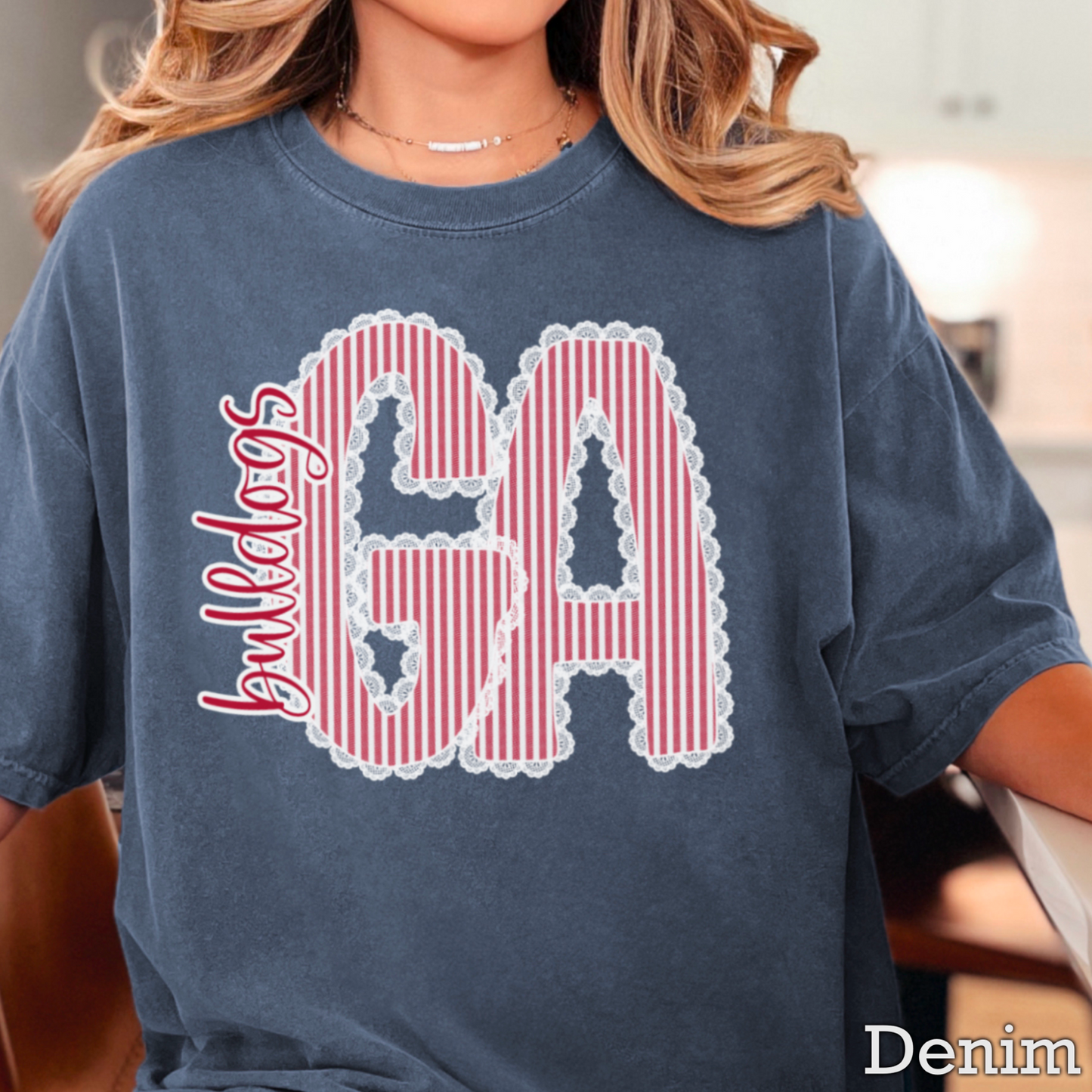 Lace Trimmed Georgia Comfort Color Graphic Tee