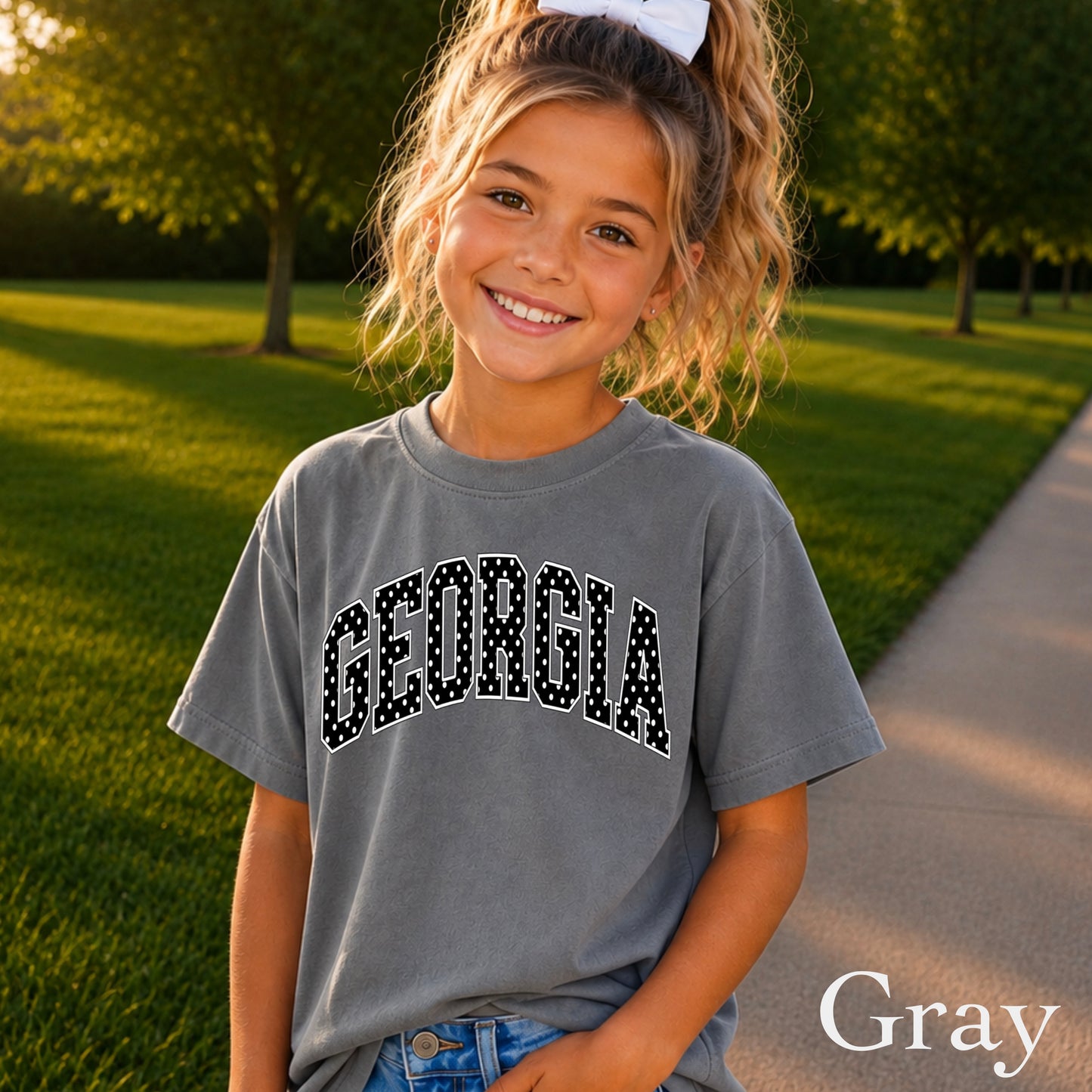 Georgia Polka Dot Youth Comfort Color T-Shirt