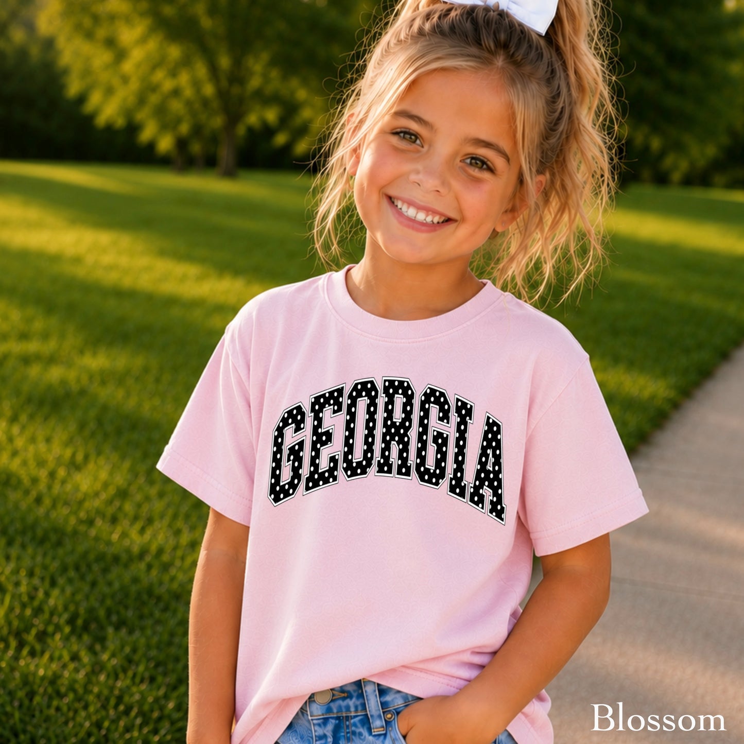 Georgia Polka Dot Youth Comfort Color T-Shirt