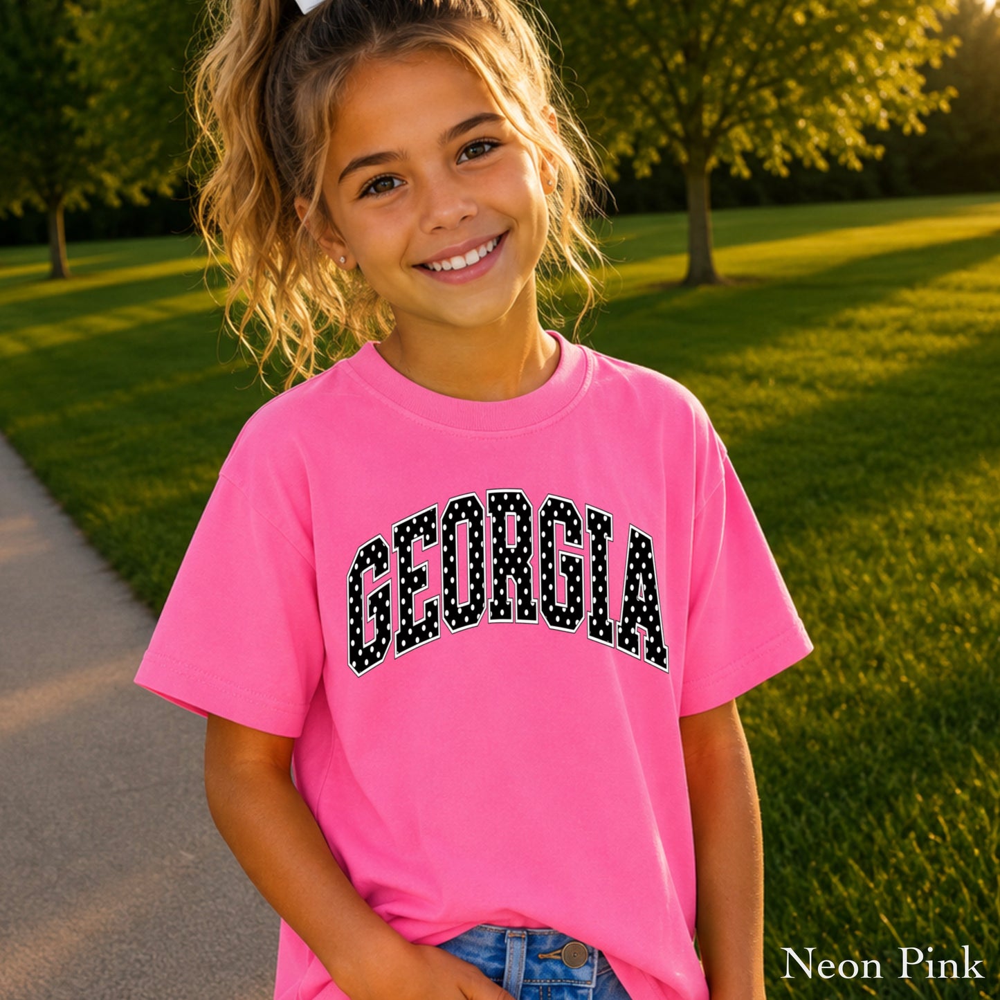 Georgia Polka Dot Youth Comfort Color T-Shirt