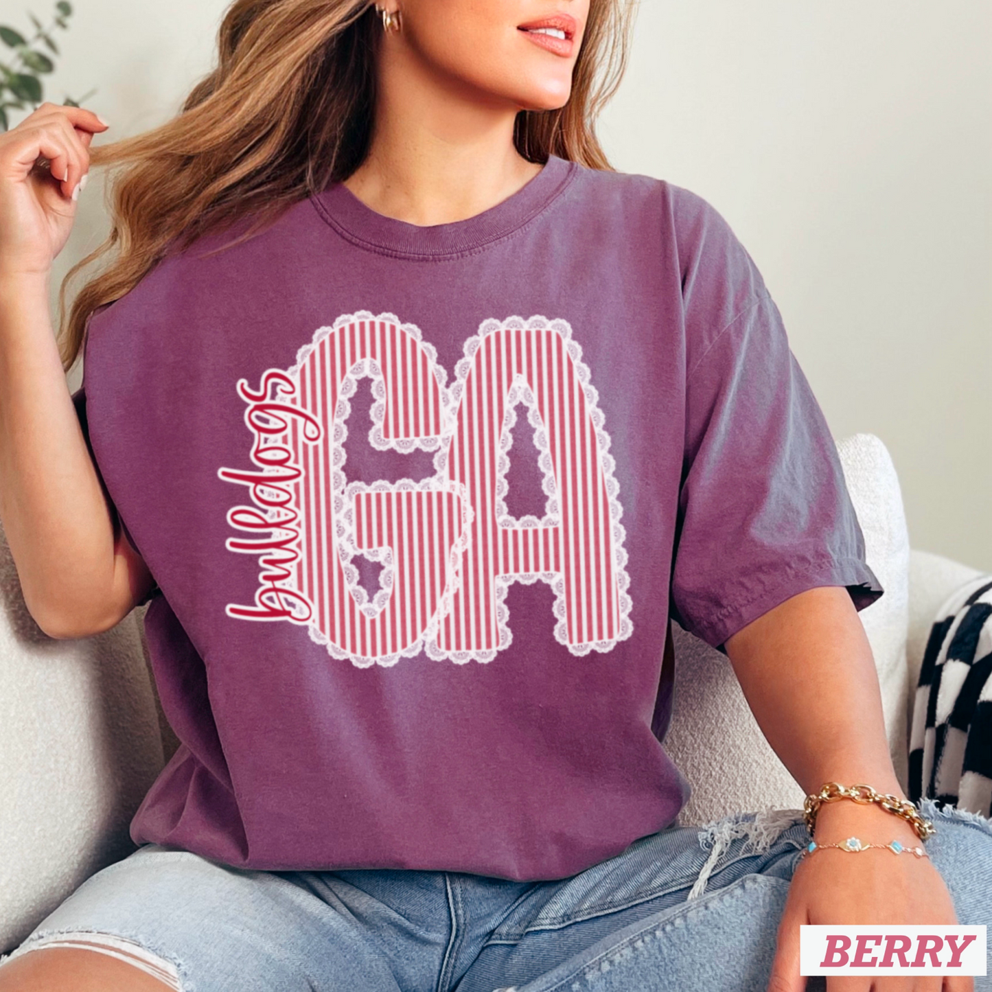 Lace Trimmed Georgia Comfort Color Graphic Tee