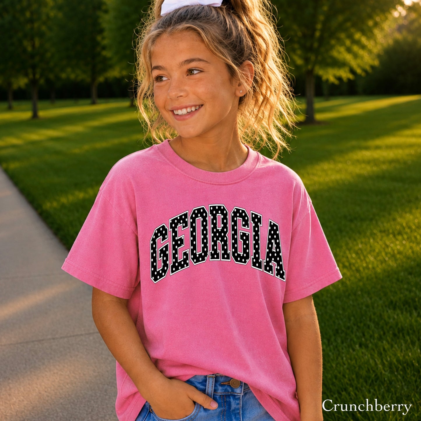 Georgia Polka Dot Youth Comfort Color T-Shirt
