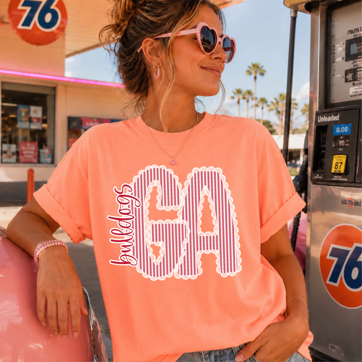 Lace Trimmed Georgia Comfort Color Graphic Tee