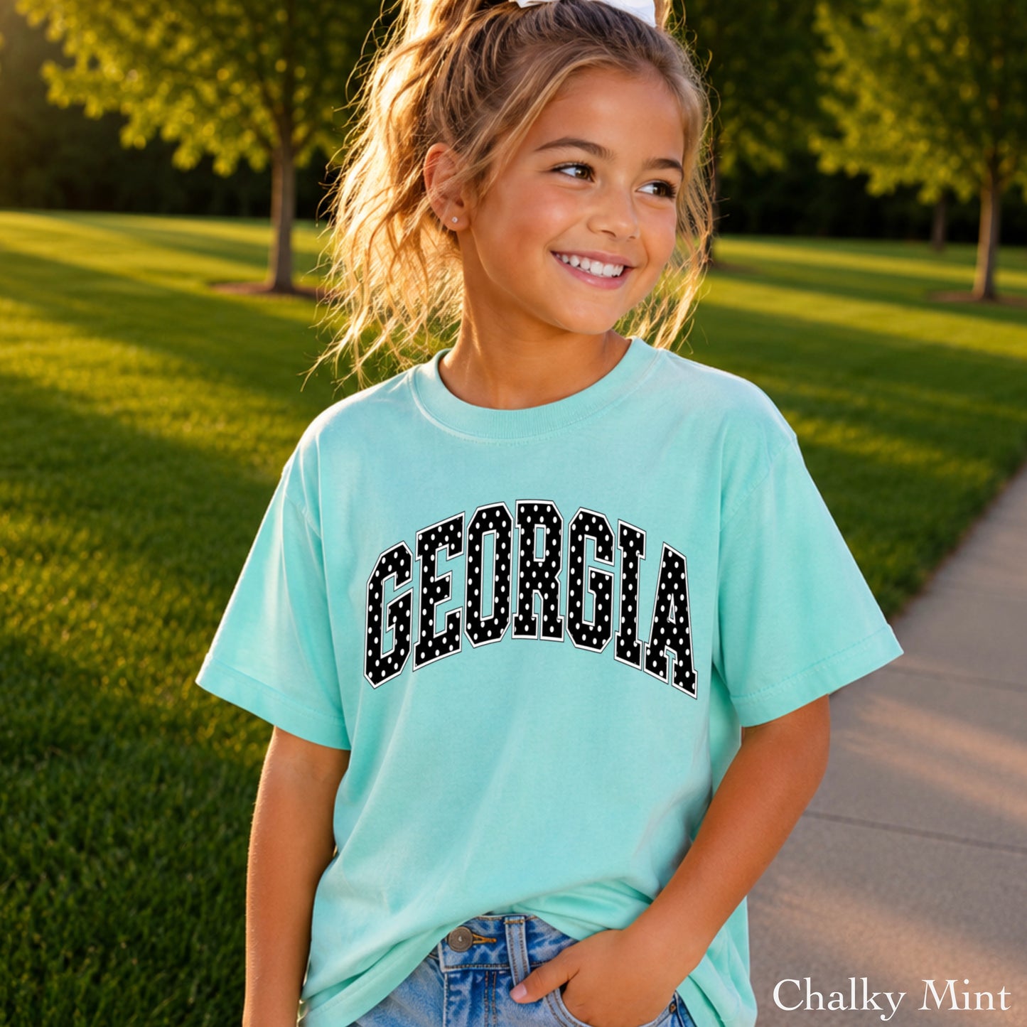 Georgia Polka Dot Youth Comfort Color T-Shirt