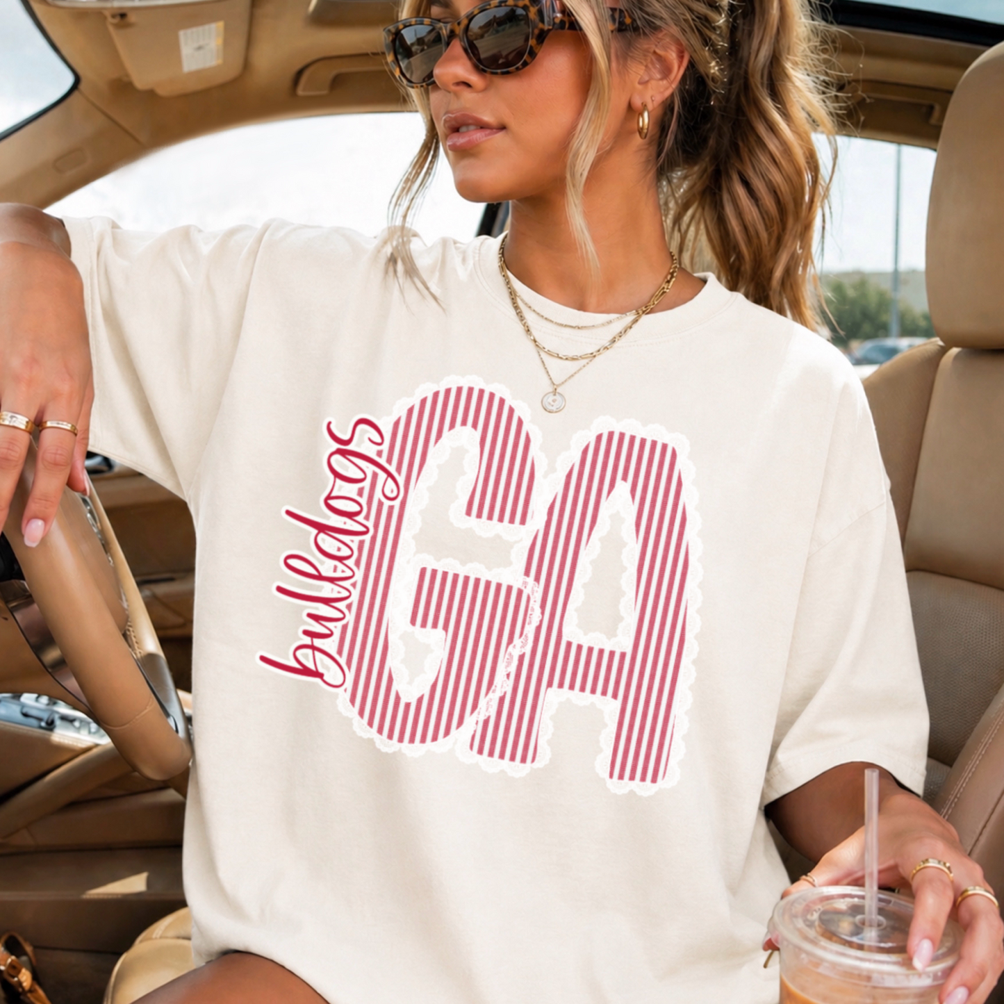 Lace Trimmed Georgia Comfort Color Graphic Tee