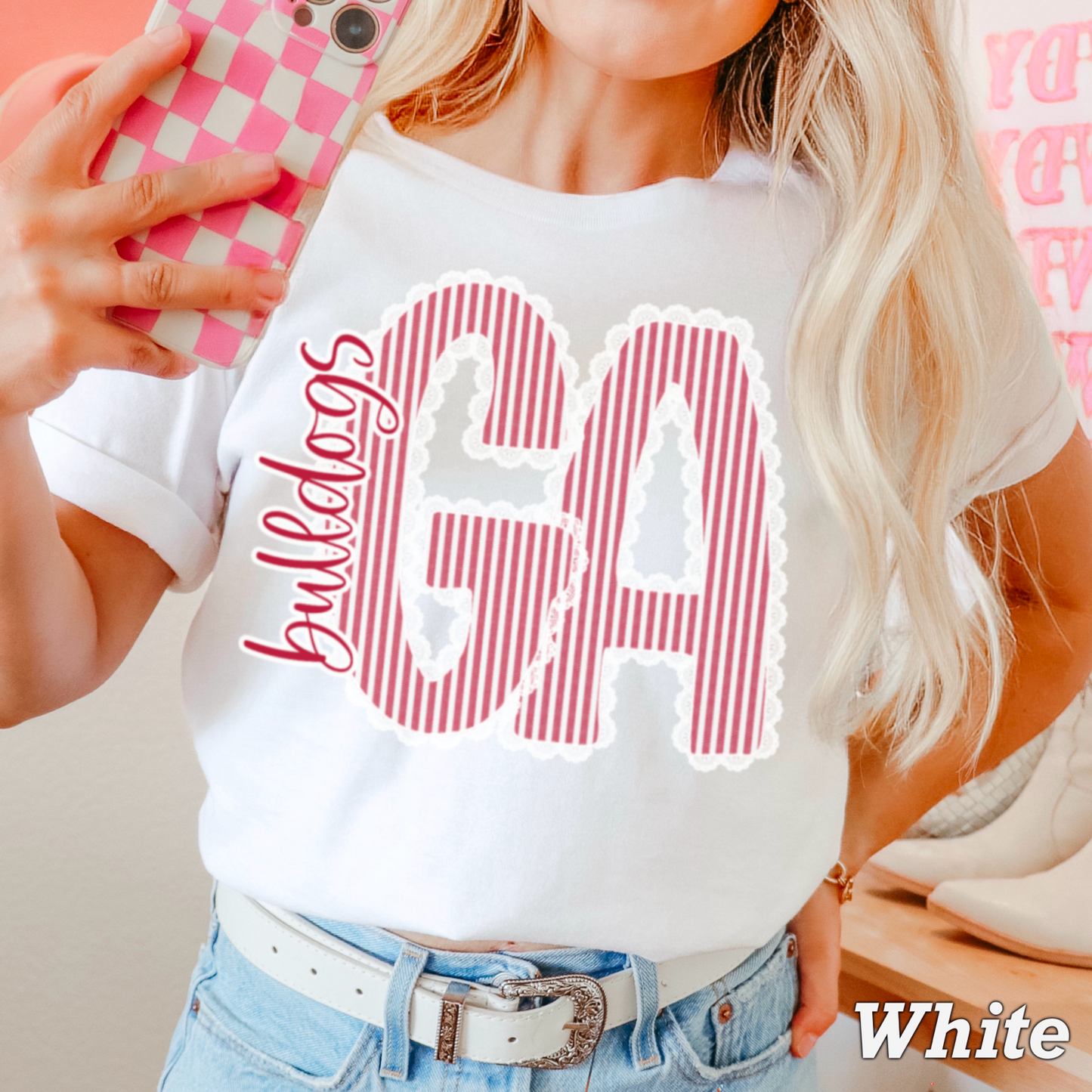 Lace Trimmed Georgia Comfort Color Graphic Tee