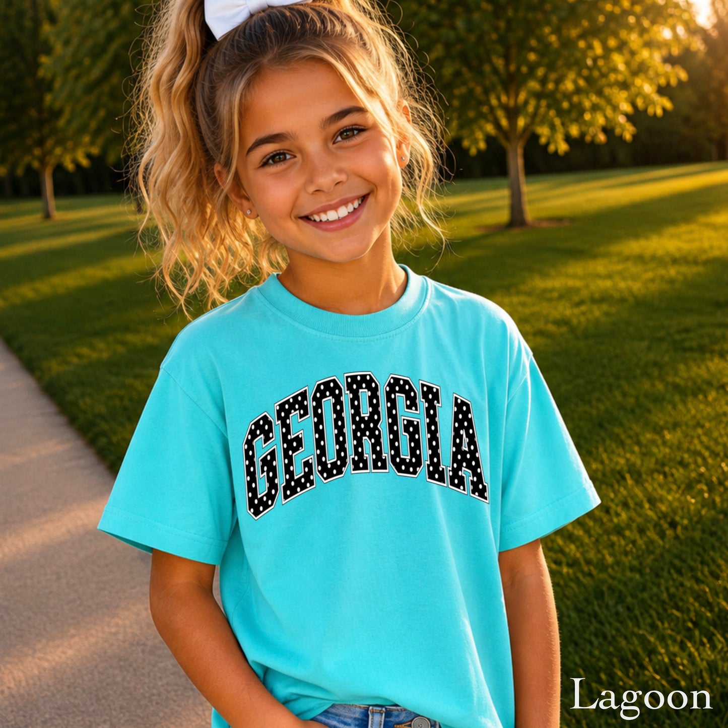 Georgia Polka Dot Youth Comfort Color T-Shirt
