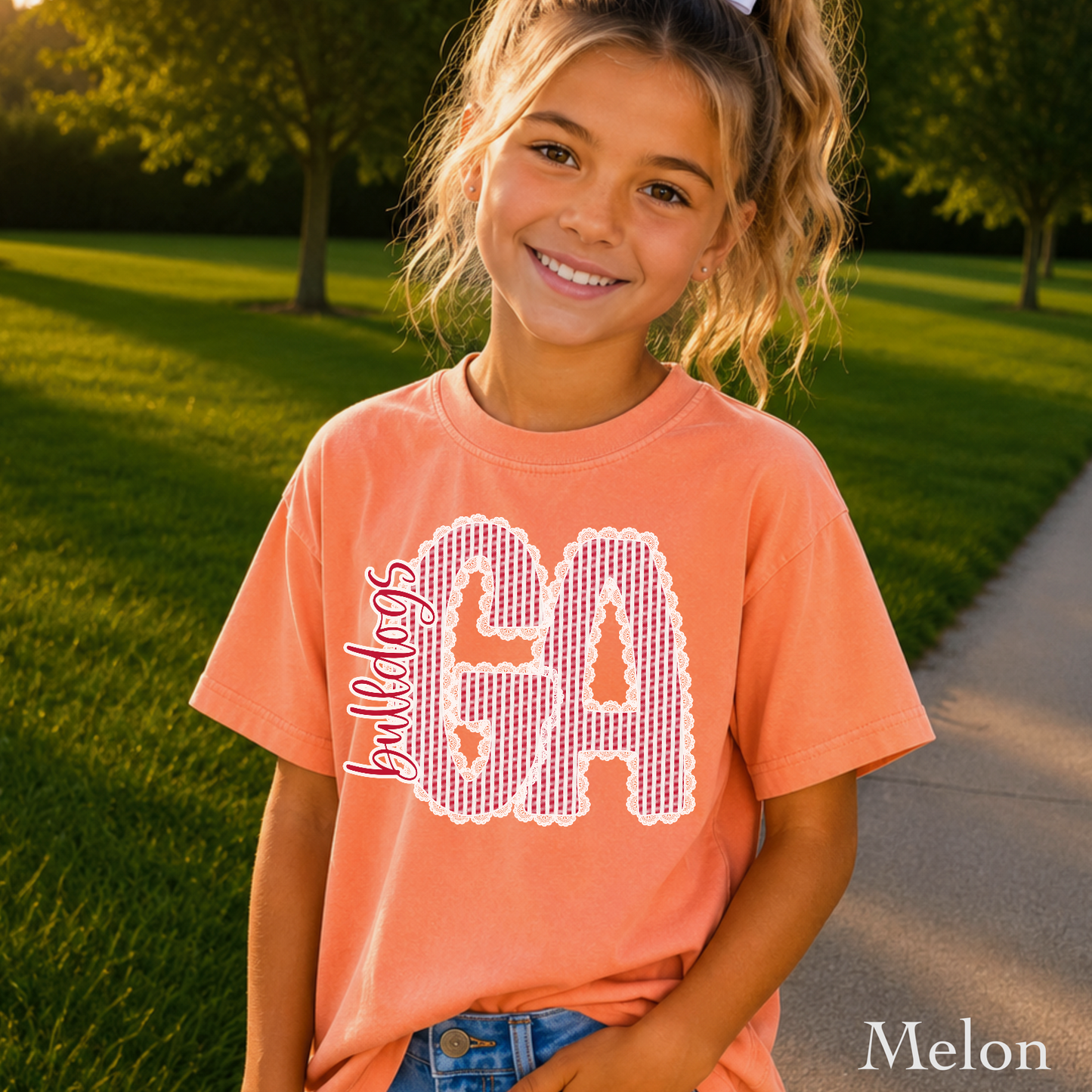 Laced Trimmed Georgia Youth Comfort Color T-Shirt