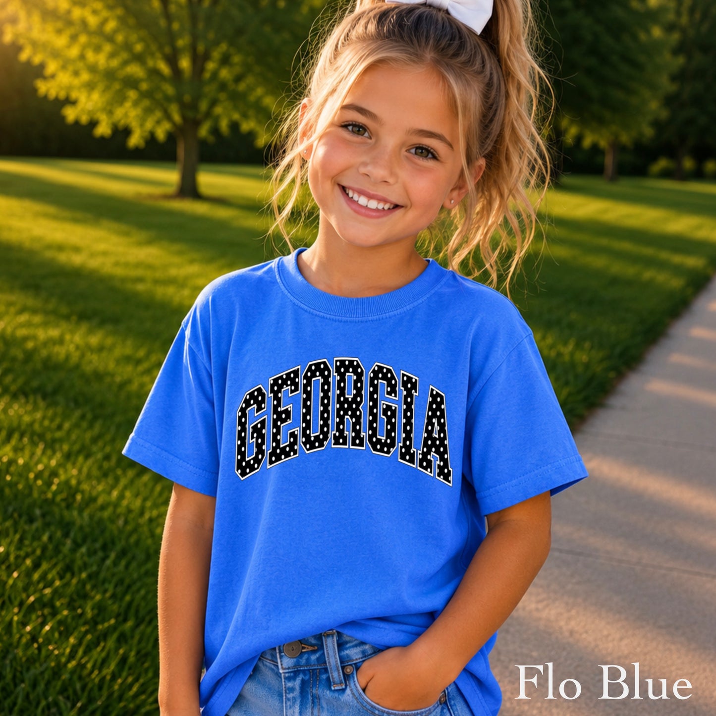 Georgia Polka Dot Youth Comfort Color T-Shirt