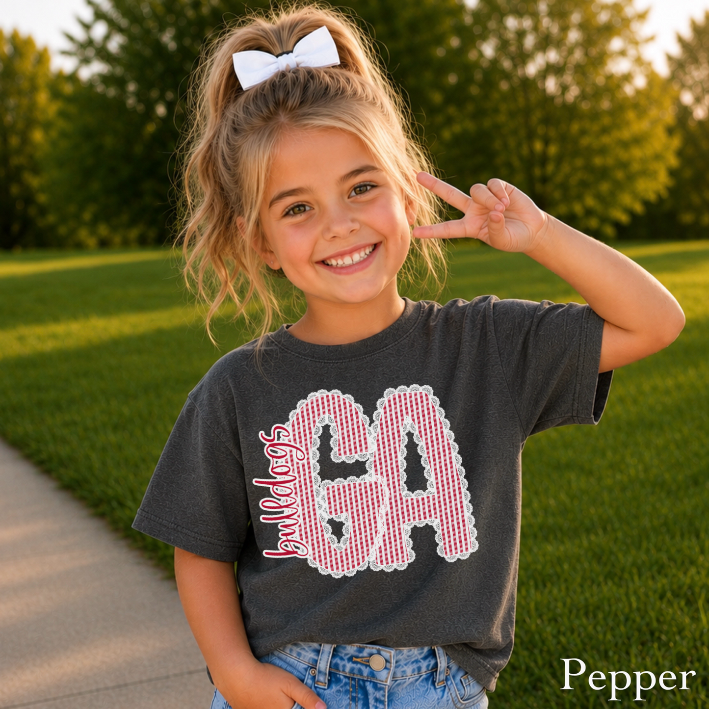 Laced Trimmed Georgia Youth Comfort Color T-Shirt